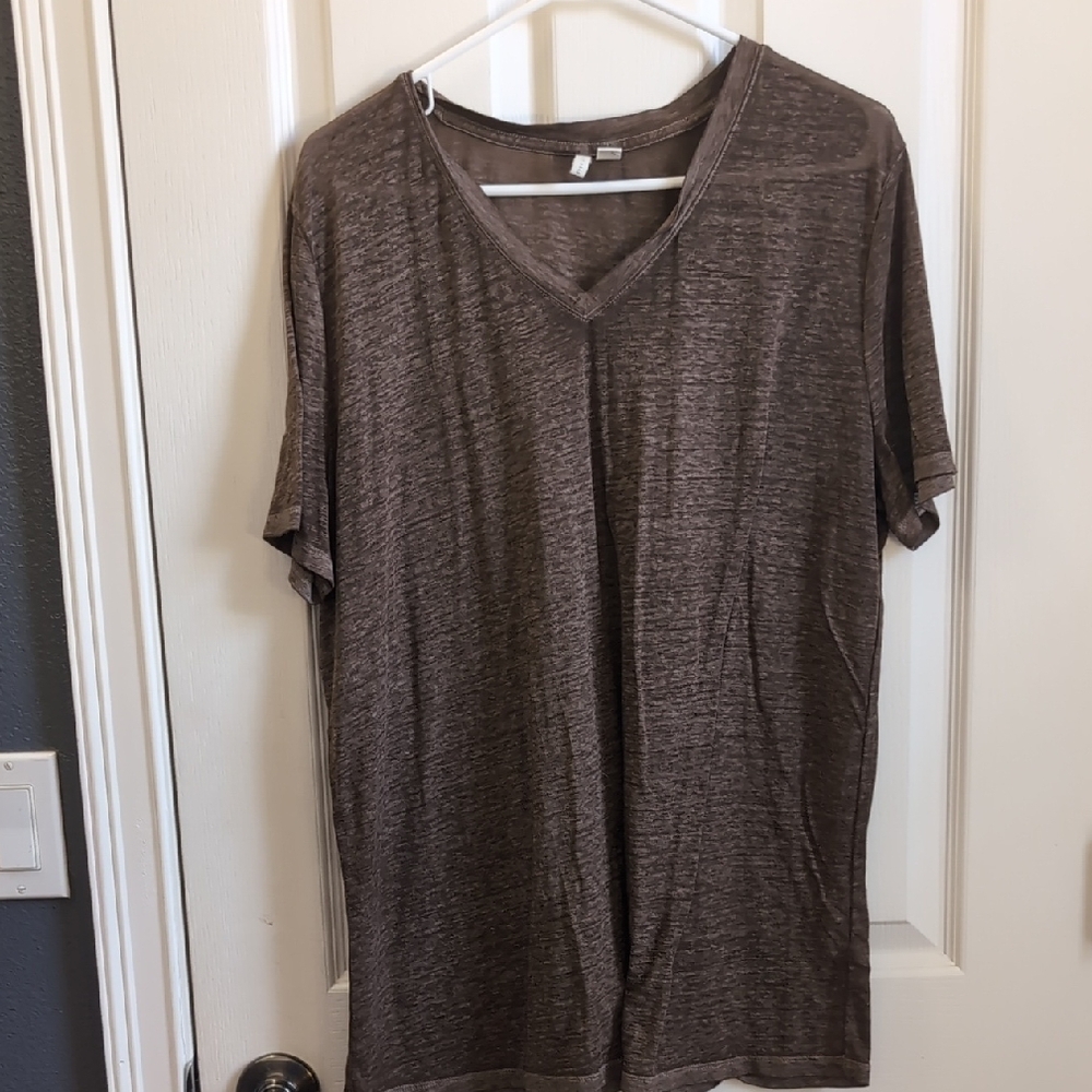 Men's Brown V-Neck T-Shirt